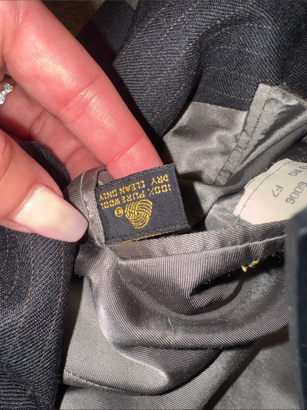 Brooks Brothers Men's Dark Gray with rust Pinstripes Blazer Two-Button 43R
